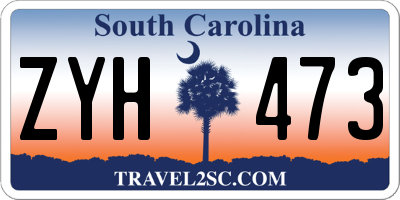 SC license plate ZYH473