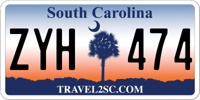 SC license plate ZYH474