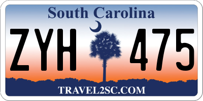 SC license plate ZYH475