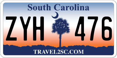 SC license plate ZYH476