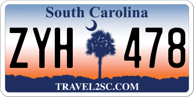 SC license plate ZYH478