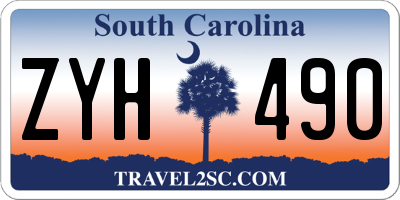 SC license plate ZYH490