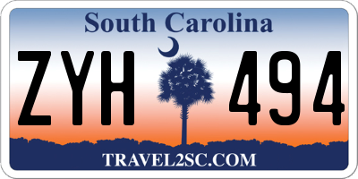 SC license plate ZYH494