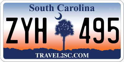 SC license plate ZYH495