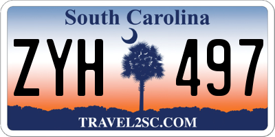 SC license plate ZYH497