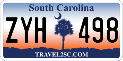 SC license plate ZYH498