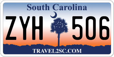 SC license plate ZYH506