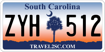 SC license plate ZYH512