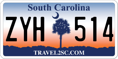 SC license plate ZYH514