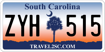 SC license plate ZYH515