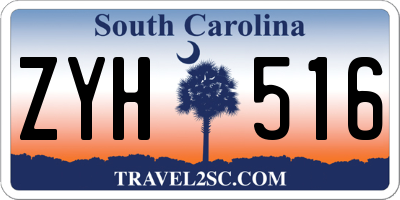 SC license plate ZYH516
