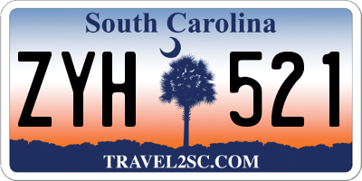 SC license plate ZYH521