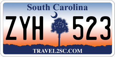 SC license plate ZYH523