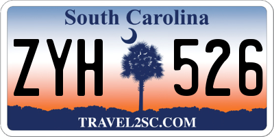 SC license plate ZYH526