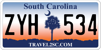 SC license plate ZYH534