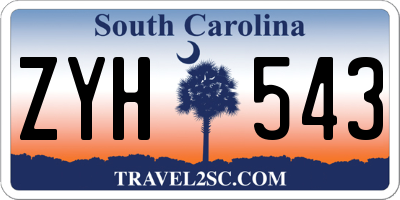 SC license plate ZYH543