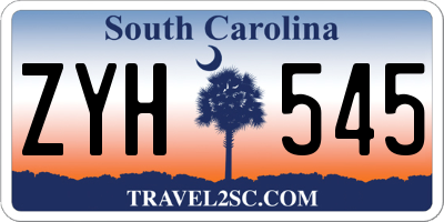 SC license plate ZYH545