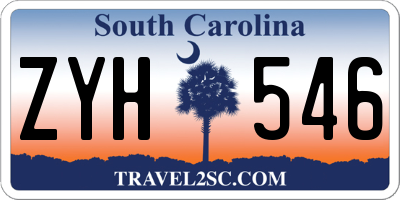 SC license plate ZYH546