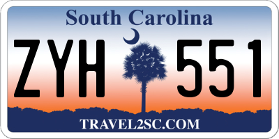 SC license plate ZYH551