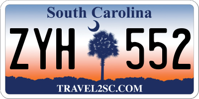 SC license plate ZYH552