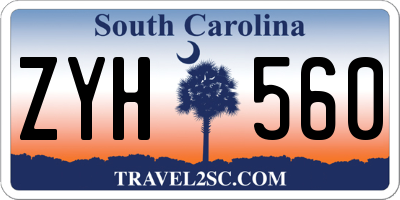 SC license plate ZYH560