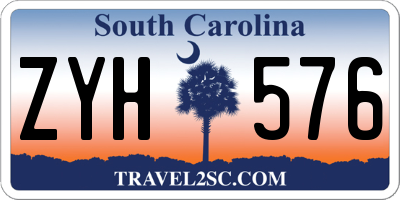 SC license plate ZYH576