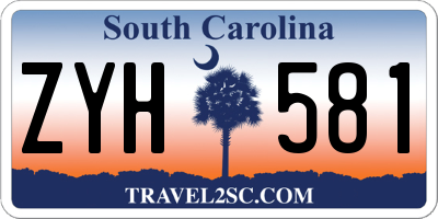 SC license plate ZYH581