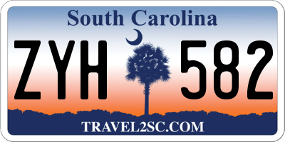 SC license plate ZYH582