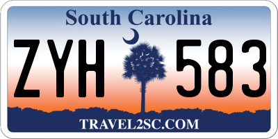 SC license plate ZYH583