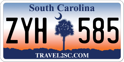 SC license plate ZYH585