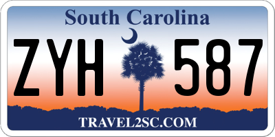 SC license plate ZYH587