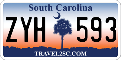 SC license plate ZYH593