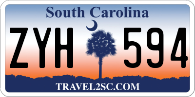 SC license plate ZYH594