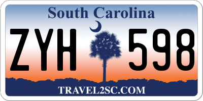 SC license plate ZYH598