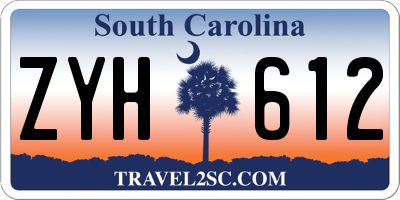 SC license plate ZYH612