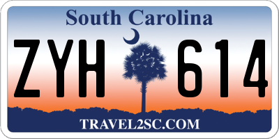SC license plate ZYH614