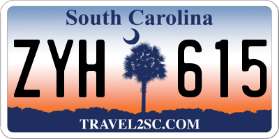 SC license plate ZYH615