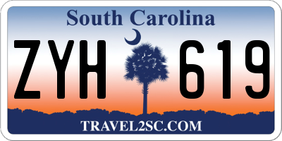 SC license plate ZYH619
