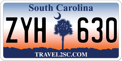 SC license plate ZYH630