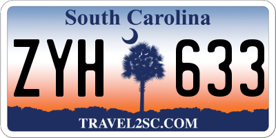 SC license plate ZYH633