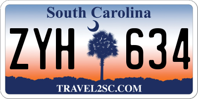 SC license plate ZYH634