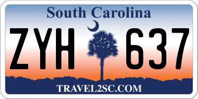 SC license plate ZYH637