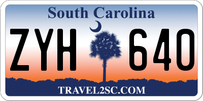 SC license plate ZYH640