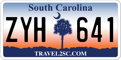 SC license plate ZYH641
