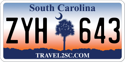 SC license plate ZYH643
