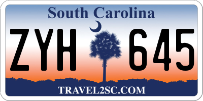 SC license plate ZYH645