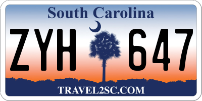 SC license plate ZYH647