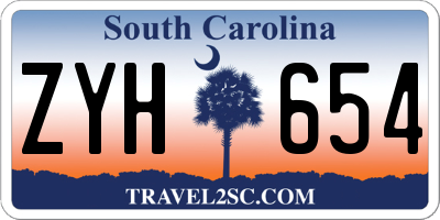 SC license plate ZYH654