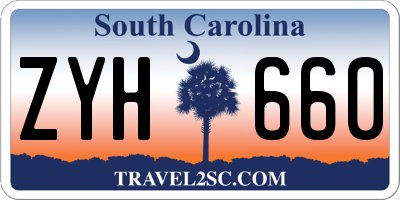 SC license plate ZYH660