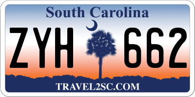 SC license plate ZYH662